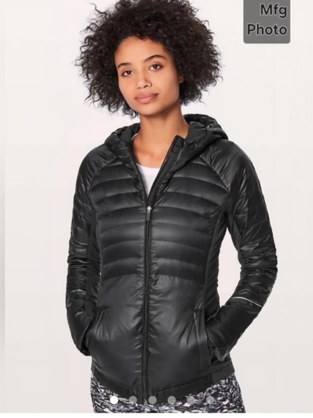 lululemon athletica Women's Black Down for a Run Lightweight Hooded Jacket